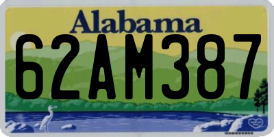 AL license plate 62AM387