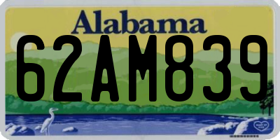AL license plate 62AM839