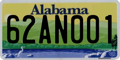 AL license plate 62AN001