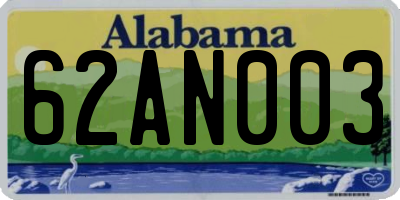 AL license plate 62AN003