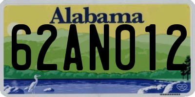 AL license plate 62AN012