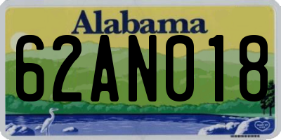 AL license plate 62AN018