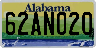 AL license plate 62AN020