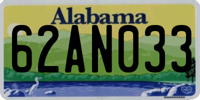 AL license plate 62AN033