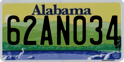 AL license plate 62AN034