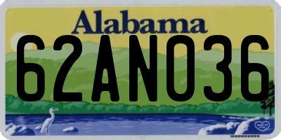 AL license plate 62AN036