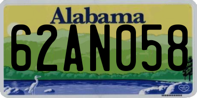 AL license plate 62AN058