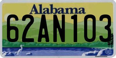 AL license plate 62AN103