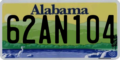 AL license plate 62AN104