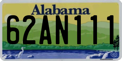 AL license plate 62AN111