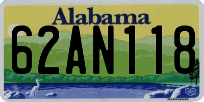 AL license plate 62AN118