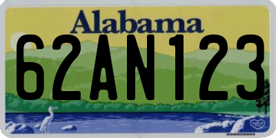 AL license plate 62AN123