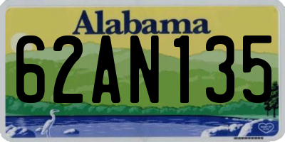 AL license plate 62AN135