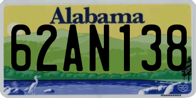 AL license plate 62AN138