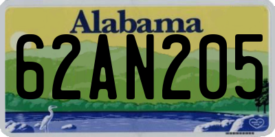 AL license plate 62AN205