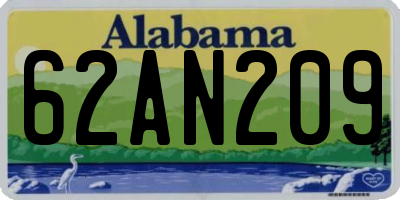 AL license plate 62AN209