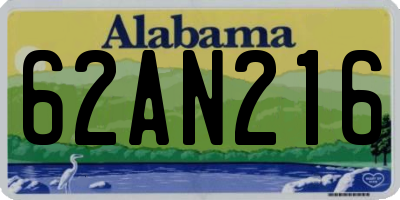 AL license plate 62AN216