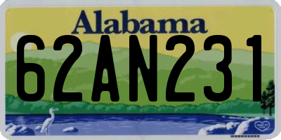 AL license plate 62AN231