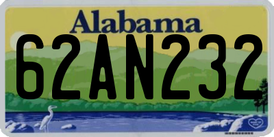 AL license plate 62AN232
