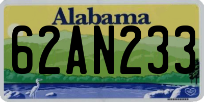 AL license plate 62AN233