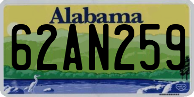 AL license plate 62AN259