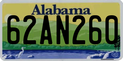 AL license plate 62AN260