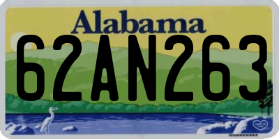 AL license plate 62AN263