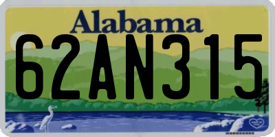 AL license plate 62AN315