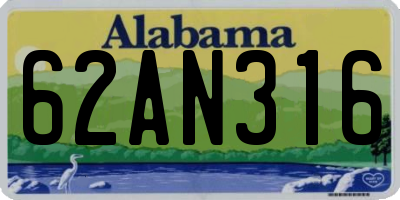 AL license plate 62AN316