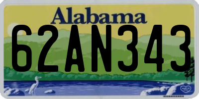 AL license plate 62AN343