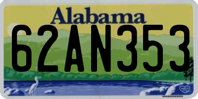 AL license plate 62AN353