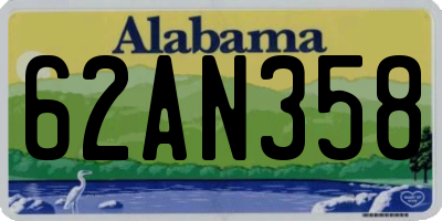 AL license plate 62AN358