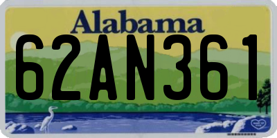 AL license plate 62AN361