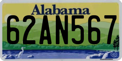 AL license plate 62AN567