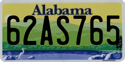 AL license plate 62AS765