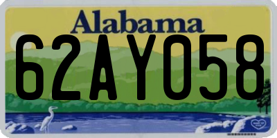AL license plate 62AY058