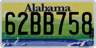 AL license plate 62BB758