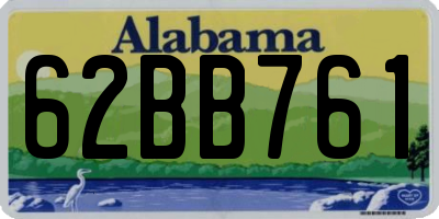 AL license plate 62BB761