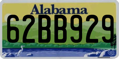 AL license plate 62BB929