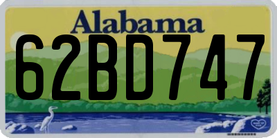 AL license plate 62BD747