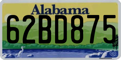 AL license plate 62BD875