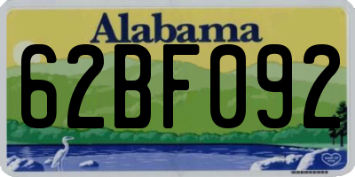 AL license plate 62BF092