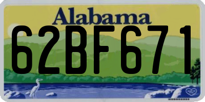 AL license plate 62BF671