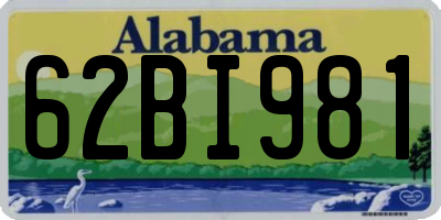 AL license plate 62BI981