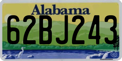 AL license plate 62BJ243