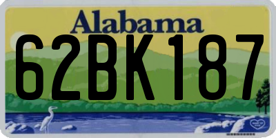 AL license plate 62BK187