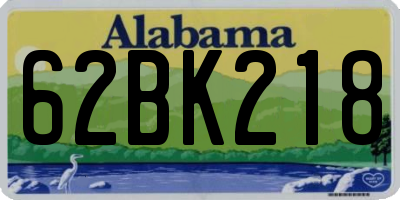 AL license plate 62BK218