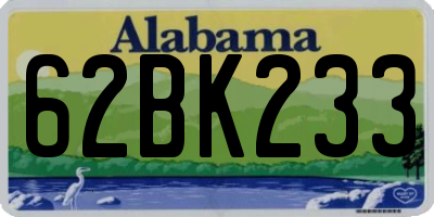 AL license plate 62BK233