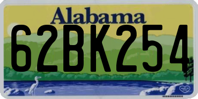 AL license plate 62BK254