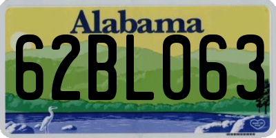 AL license plate 62BL063